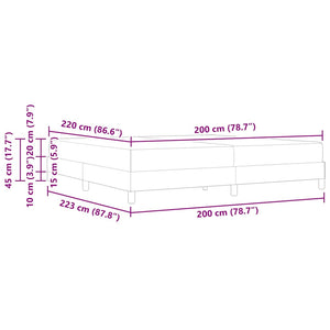vidaXL Box Spring Bed with Mattress Dark Grey 200 x 220 cm Fabric