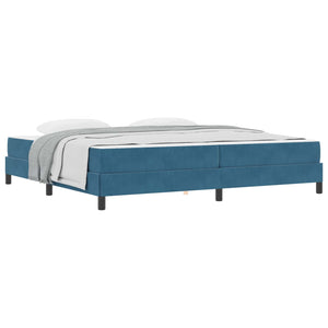 vidaXL Box Spring Bed with Mattress Dark Blue 200 x 220 cm Fabric