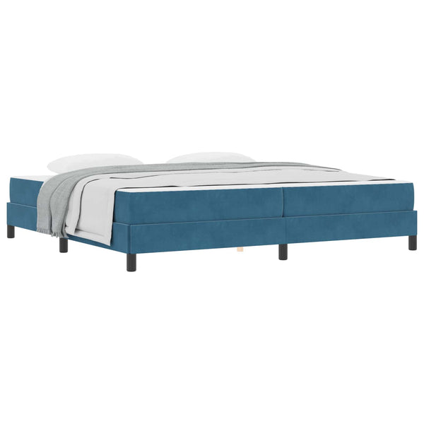 vidaXL Box Spring Bed with Mattress Dark Blue 200 x 220 cm Fabric