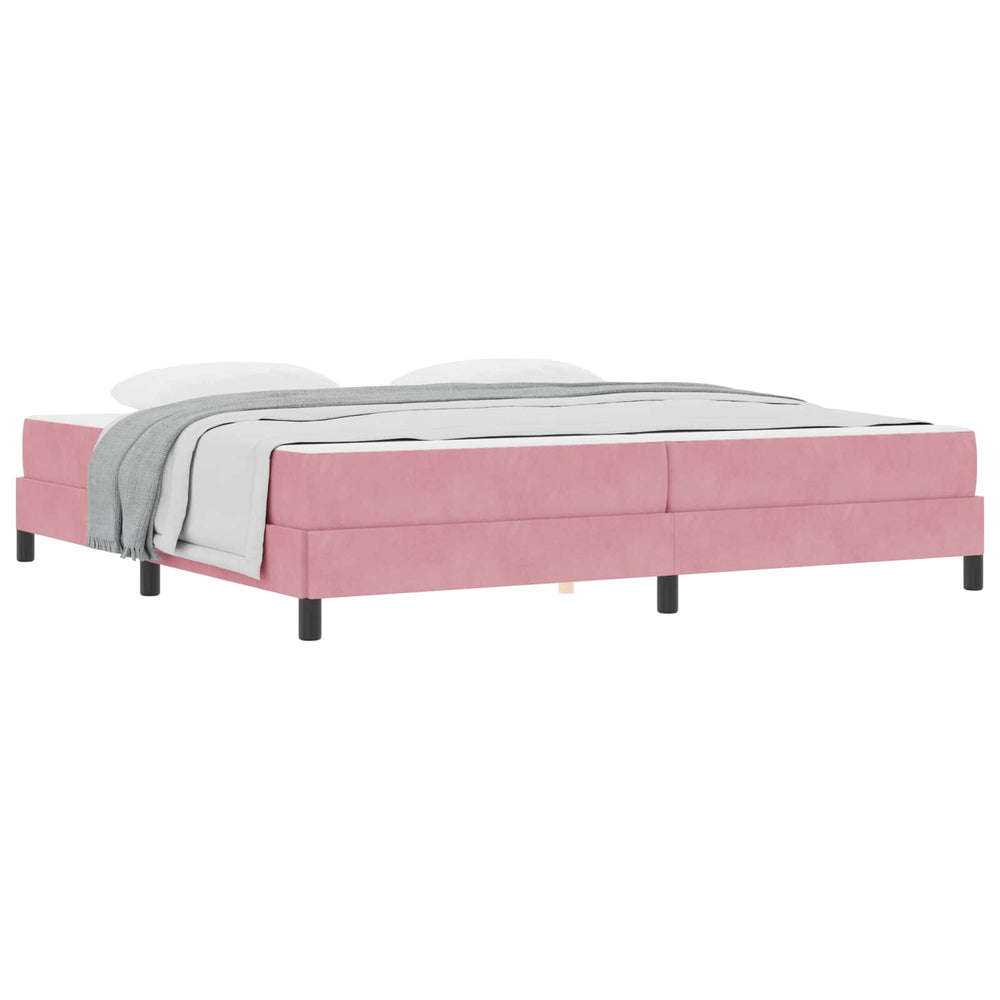 vidaXL Box Spring Bed with Mattress Pink 200 x 220 cm Fabric