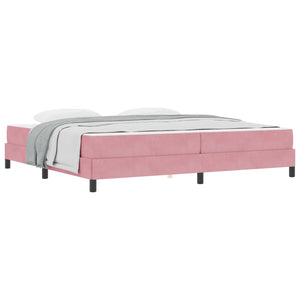 vidaXL Box Spring Bed with Mattress Pink 200 x 220 cm Fabric