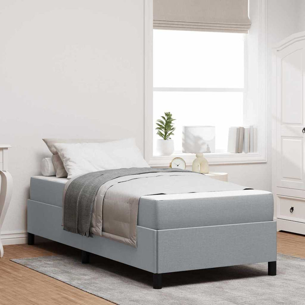 vidaXL Fabric Box Spring Bed Light Grey 80 x 200 cm
