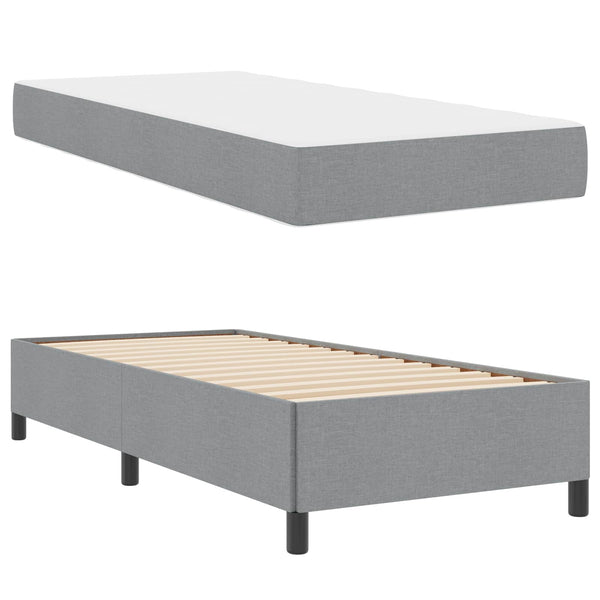 vidaXL Fabric Box Spring Bed Light Grey 80 x 200 cm