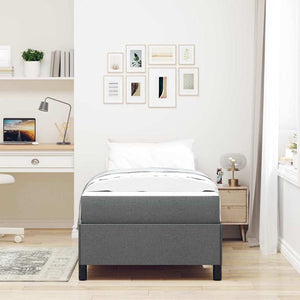 vidaXL Dark Grey Box Spring Bed 80 x 200 cm Fabric