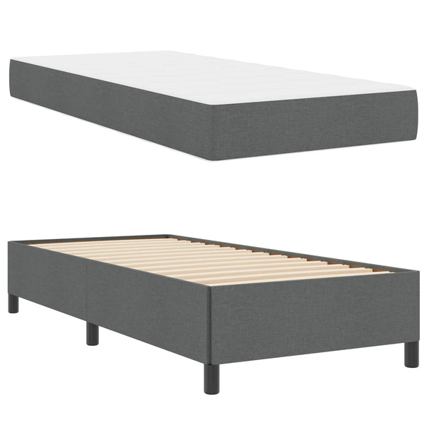 vidaXL Dark Grey Box Spring Bed 80 x 200 cm Fabric