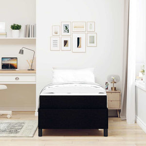 vidaXL Box Spring Bed Black 80 x 200 cm Fabric