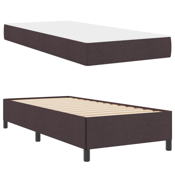 vidaXL Box Spring Bed Dark Brown 80 x 200 cm Fabric