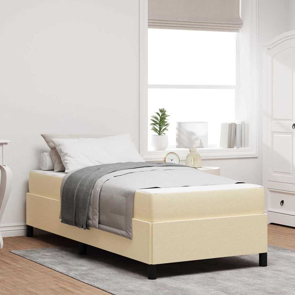 vidaXL Cream Box Spring Bed 80 x 200 cm Fabric