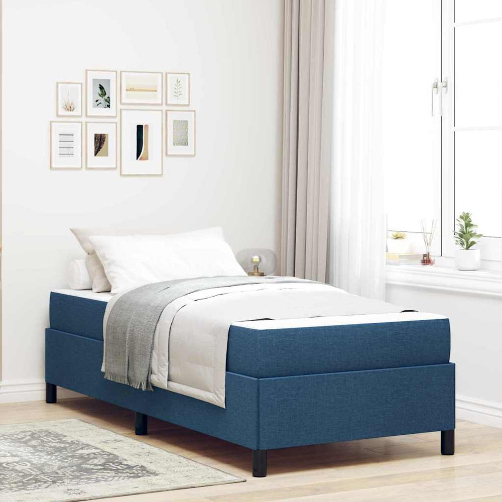 vidaXL Box Spring Bed Blue 80 x 200 cm Fabric