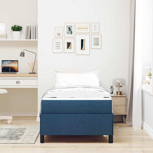 vidaXL Box Spring Bed Blue 80 x 200 cm Fabric