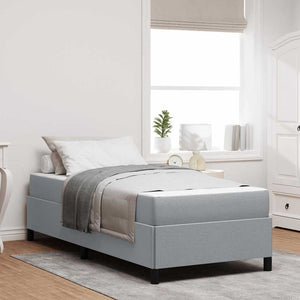 vidaXL Box Spring Bed Light Gray 90 x 200 cm Fabric