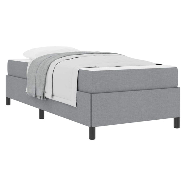 vidaXL Box Spring Bed Light Gray 90 x 200 cm Fabric