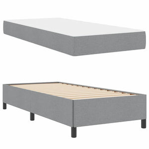 vidaXL Box Spring Bed Light Gray 90 x 200 cm Fabric