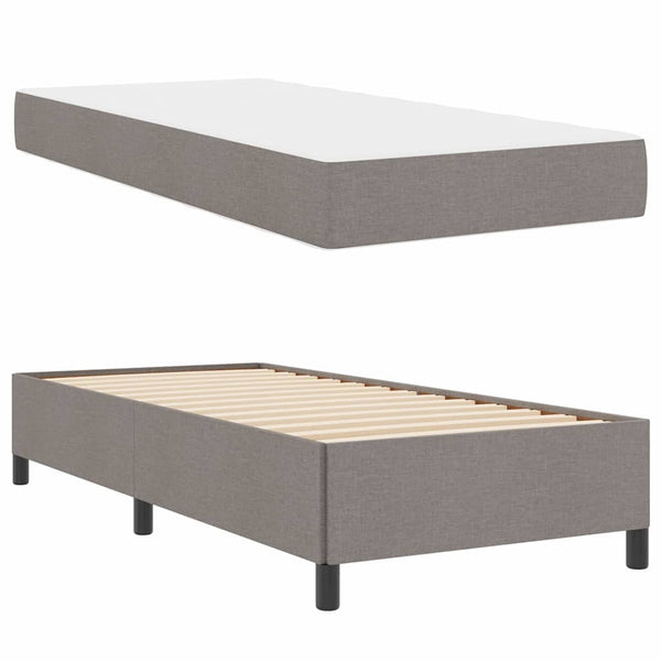vidaXL Box Spring Bed Taupe 90 x 200 cm Fabric