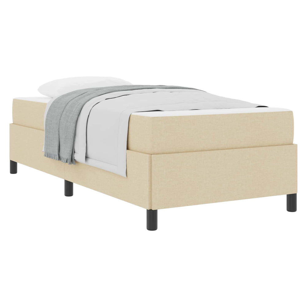 vidaXL Fabric Box Spring Bed Cream 90 x 200 cm