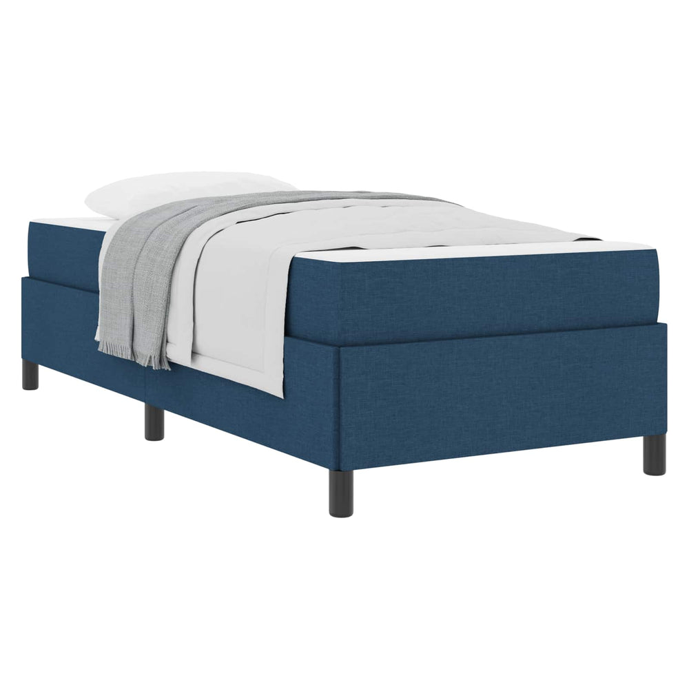 vidaXL Box spring bed Blue 90 x 200 cm Fabric