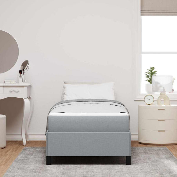 vidaXL Fabric Box Spring Bed Light Grey 100 x 200 cm