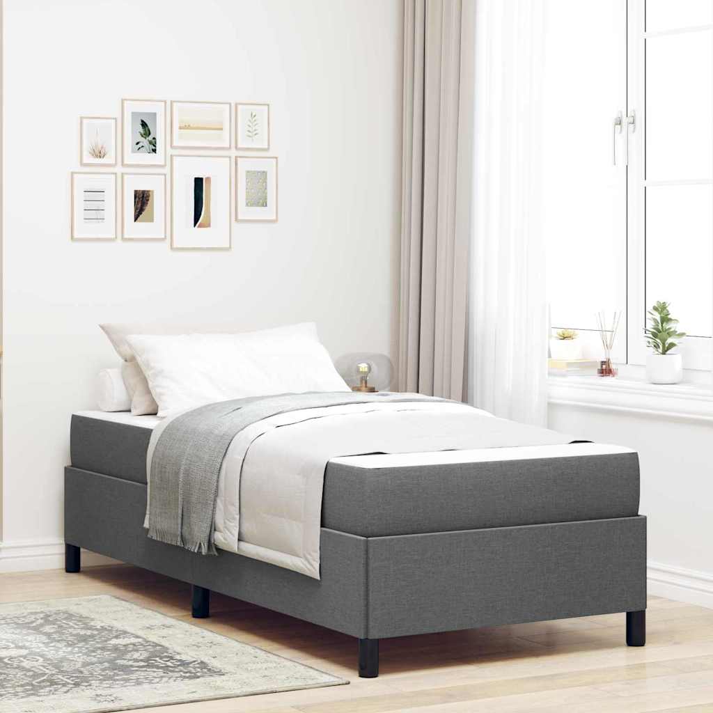 vidaXL Box Spring Bed Dark Gray 100 x 200 cm Fabric