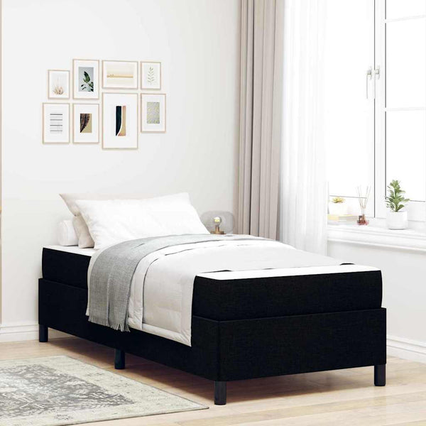 vidaXL Box Spring Bed Black 100 x 200 cm Fabric