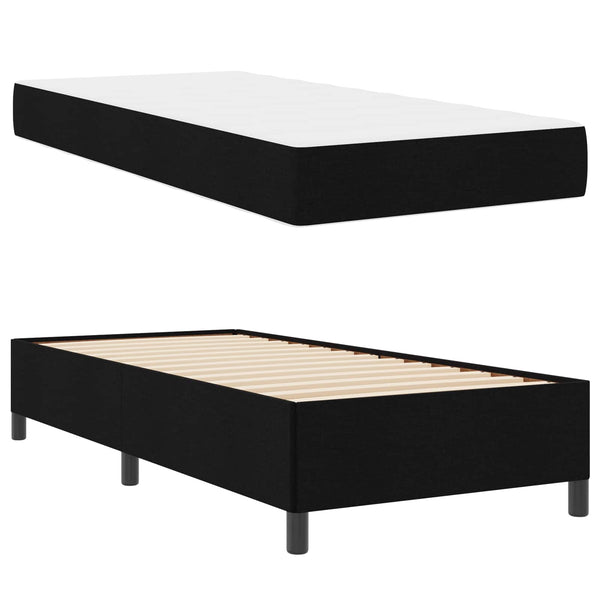 vidaXL Box Spring Bed Black 100 x 200 cm Fabric