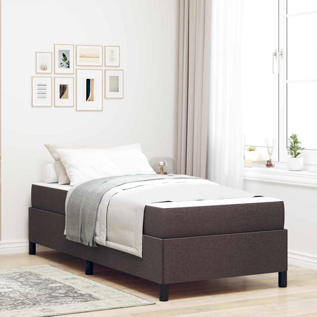 vidaXL Box Spring Bed Dark Brown 100 x 200 cm Fabric