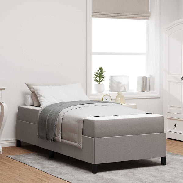 vidaXL Box Spring Bed Taupe 100 x 200 cm Fabric