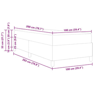 vidaXL Box Spring Bed Taupe 100 x 200 cm Fabric