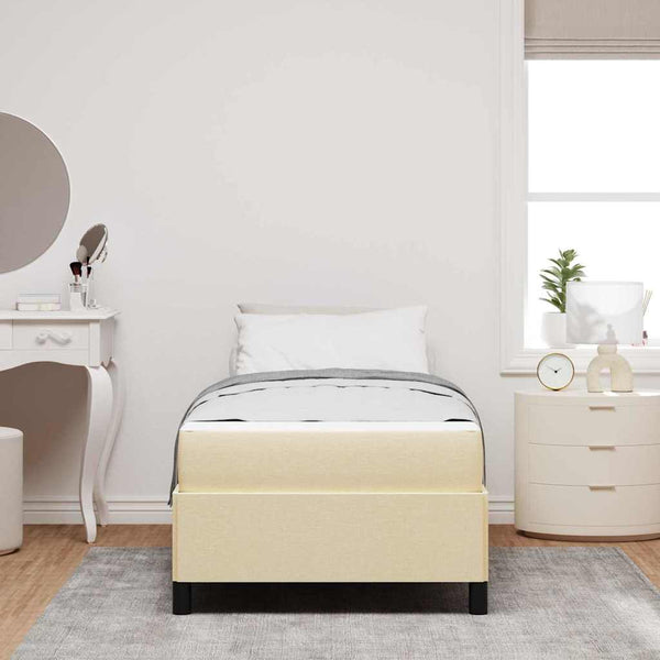 vidaXL Fabric Box Spring Bed Cream 100 x 200 cm