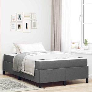 vidaXL Box Spring Bed Dark Grey 120 x 190 cm Fabric