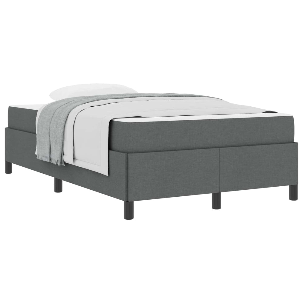 vidaXL Box Spring Bed Dark Grey 120 x 190 cm Fabric