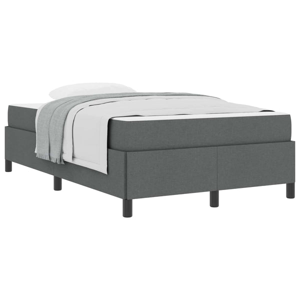 vidaXL Box Spring Bed Dark Grey 120 x 190 cm Fabric