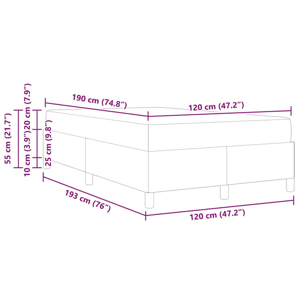 vidaXL Black Box Spring Bed 120 x 190 cm Fabric