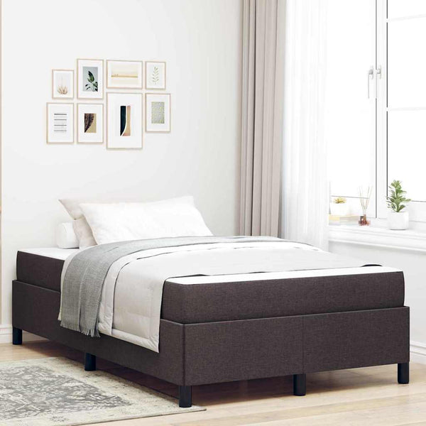 vidaXL Box Spring Bed Dark Brown 120 x 190 cm Fabric