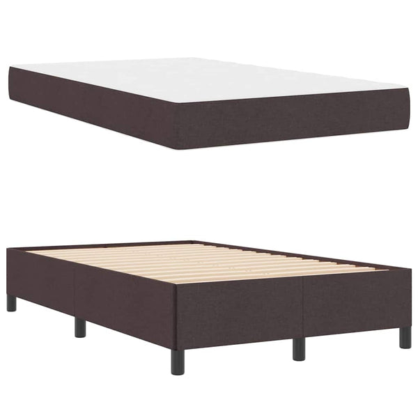 vidaXL Box Spring Bed Dark Brown 120 x 190 cm Fabric
