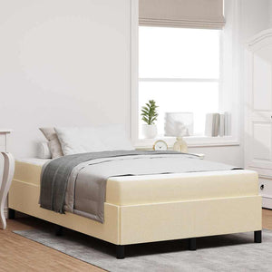 vidaXL Box Spring Bed Cream 120 x 190 cm Fabric