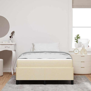 vidaXL Box Spring Bed Cream 120 x 190 cm Fabric