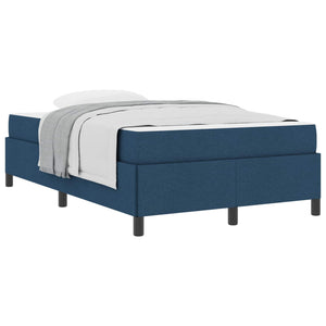 vidaXL Box Spring Bed Blue 120 x 190 cm Fabric