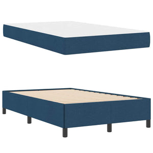 vidaXL Box Spring Bed Blue 120 x 190 cm Fabric