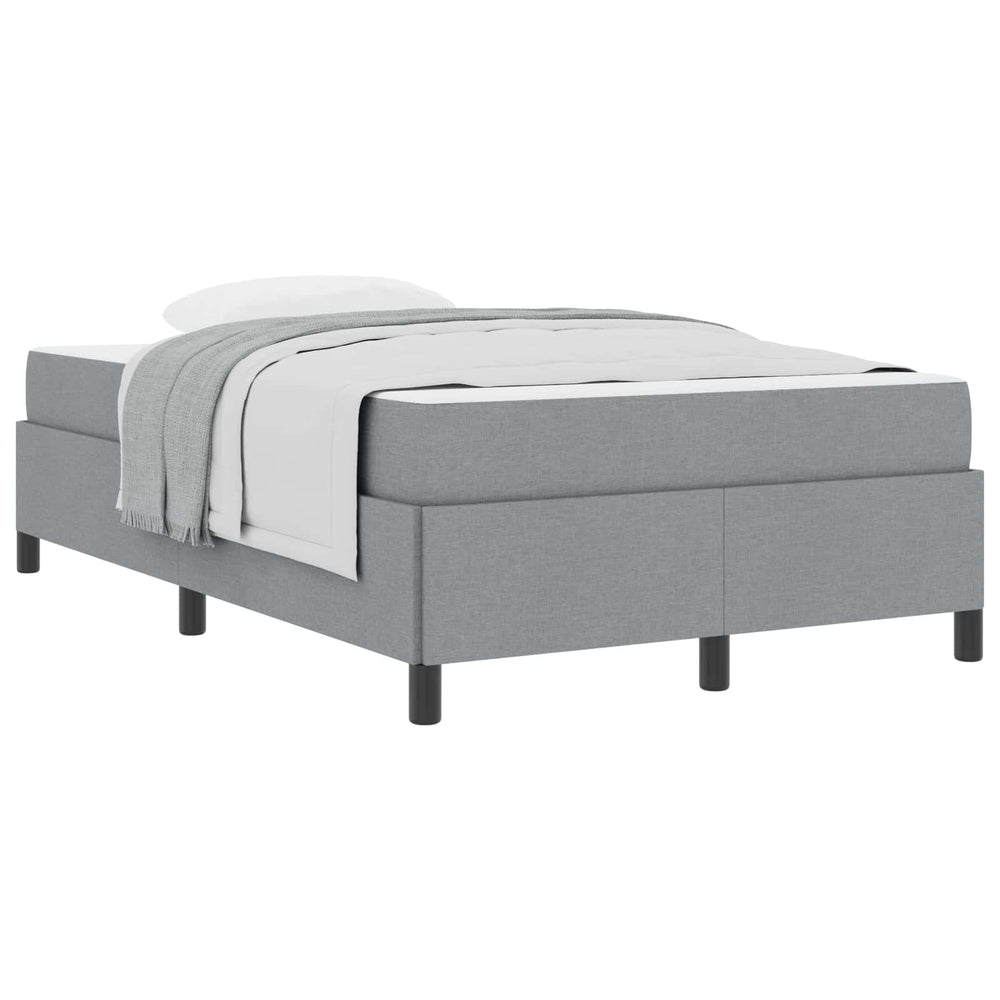 vidaXL Fabric Box Spring Bed Light Grey 120 x 200 cm
