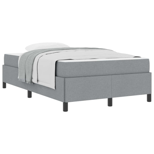 vidaXL Fabric Box Spring Bed Light Grey 120 x 200 cm