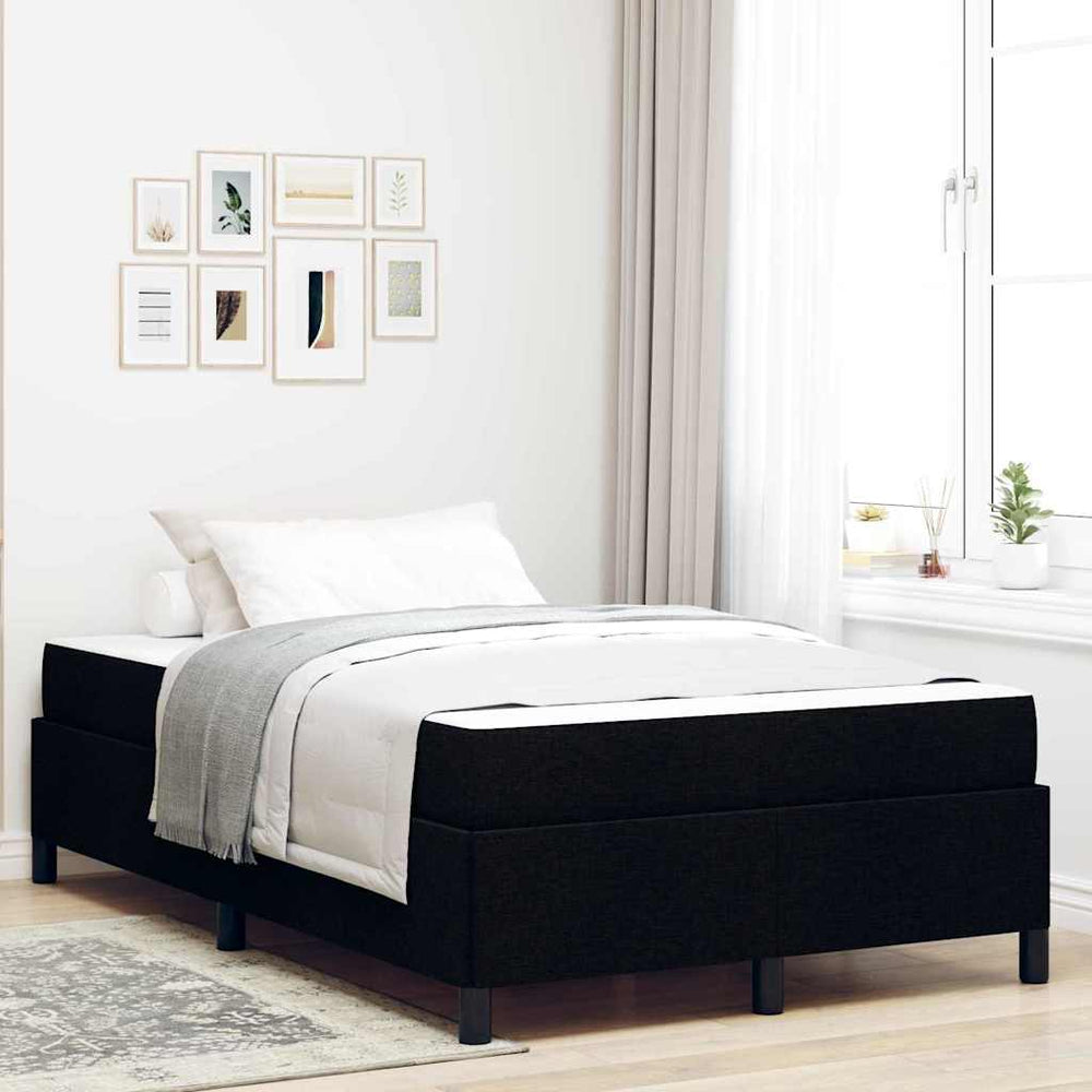 vidaXL Box Spring Bed Black 120 x 200 cm Fabric