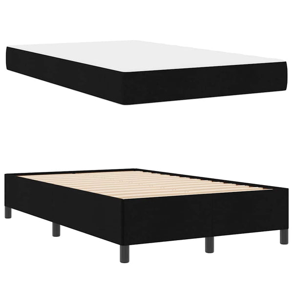 vidaXL Box Spring Bed Black 120 x 200 cm Fabric