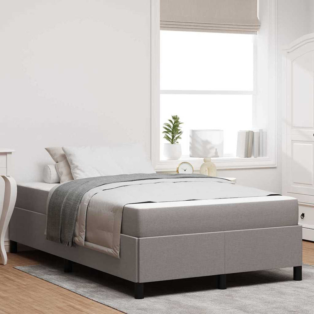 vidaXL Taupe Fabric Box Spring Bed 120 x 200 cm