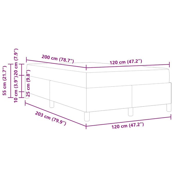 vidaXL Taupe Fabric Box Spring Bed 120 x 200 cm