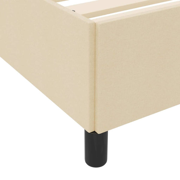 vidaXL Box Spring Bed Cream 120 x 200 cm Fabric