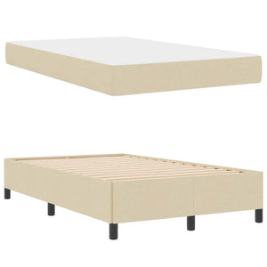 vidaXL Box Spring Bed Cream 120 x 200 cm Fabric