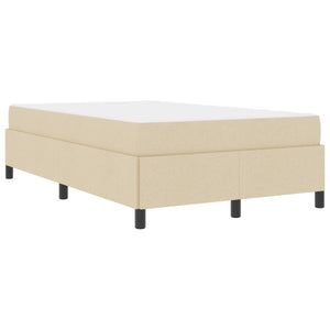 vidaXL Box Spring Bed Cream 120 x 200 cm Fabric