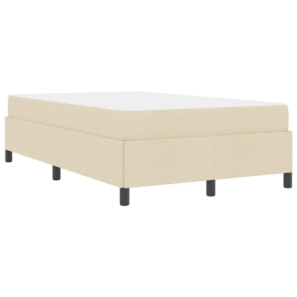 vidaXL Box Spring Bed Cream 120 x 200 cm Fabric