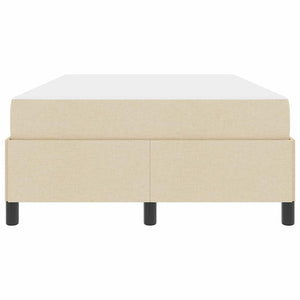 vidaXL Box Spring Bed Cream 120 x 200 cm Fabric