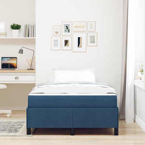 vidaXL Box Spring Bed Blue 120 x 200 cm Fabric